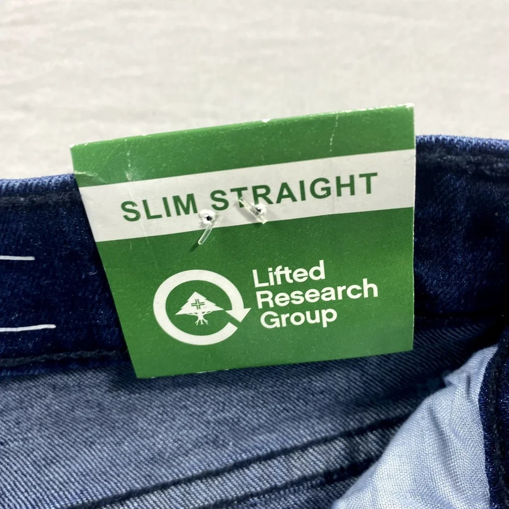 NEW LRG Lifted Research Group Jeans Mens 29x30 Slim Straight Stretch Dark Wash ^